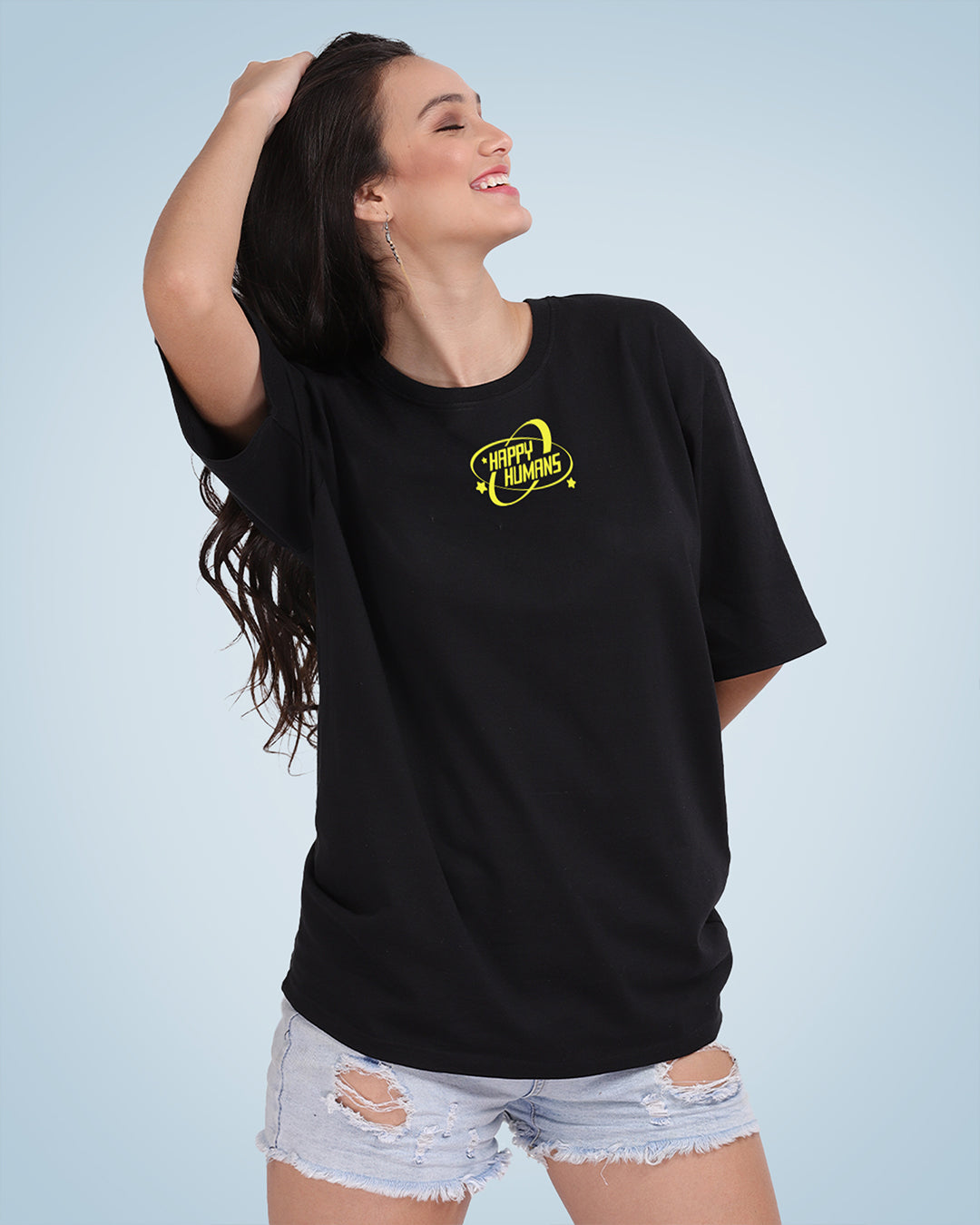 Happy Humans Oversized Women Tshirt