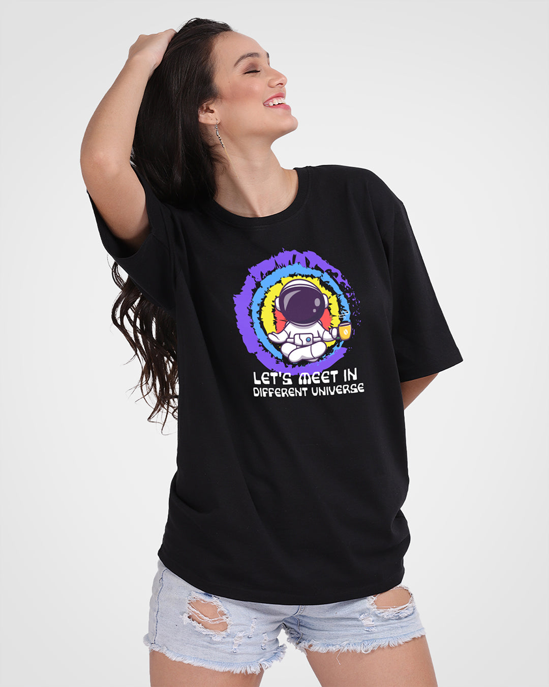 In Different Universe Oversized Women Tshirt