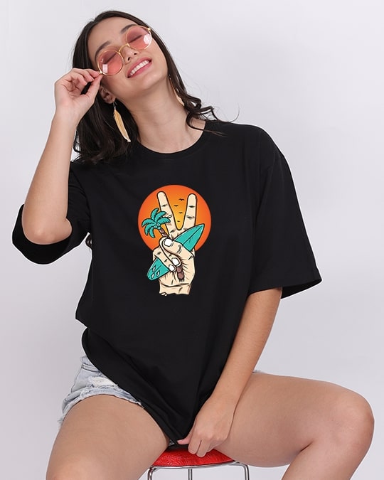 Beach Peace Oversized Women Tshirt