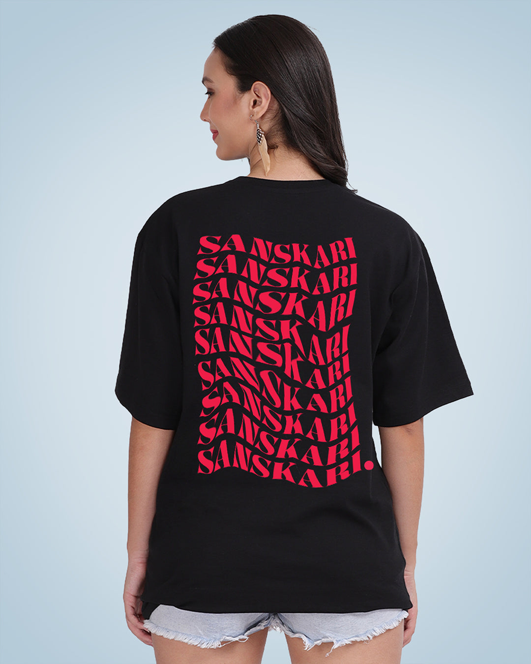 Sanskari Oversized Women Tshirt