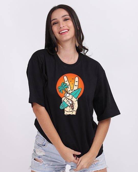 Beach Peace Oversized Women Tshirt