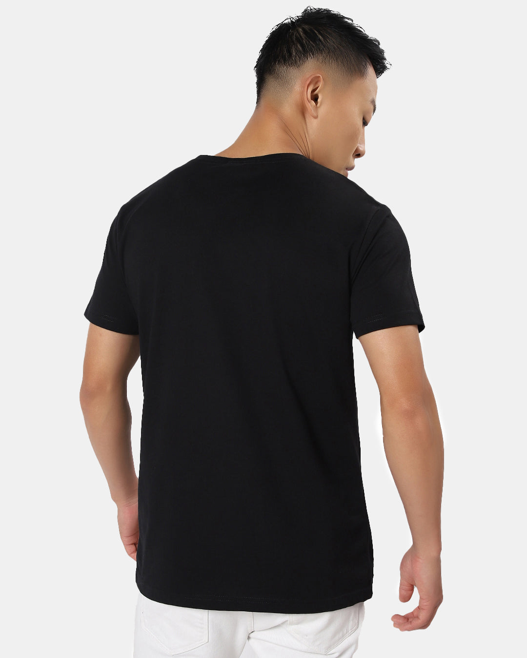 Black Solid T-Shirt Men