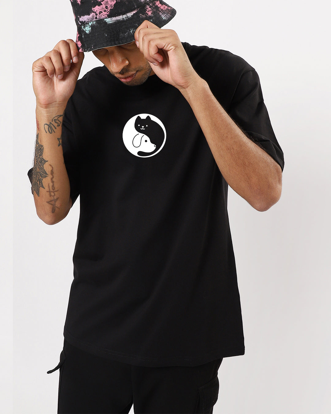 Cat Dog Oversized Men's Tshirt