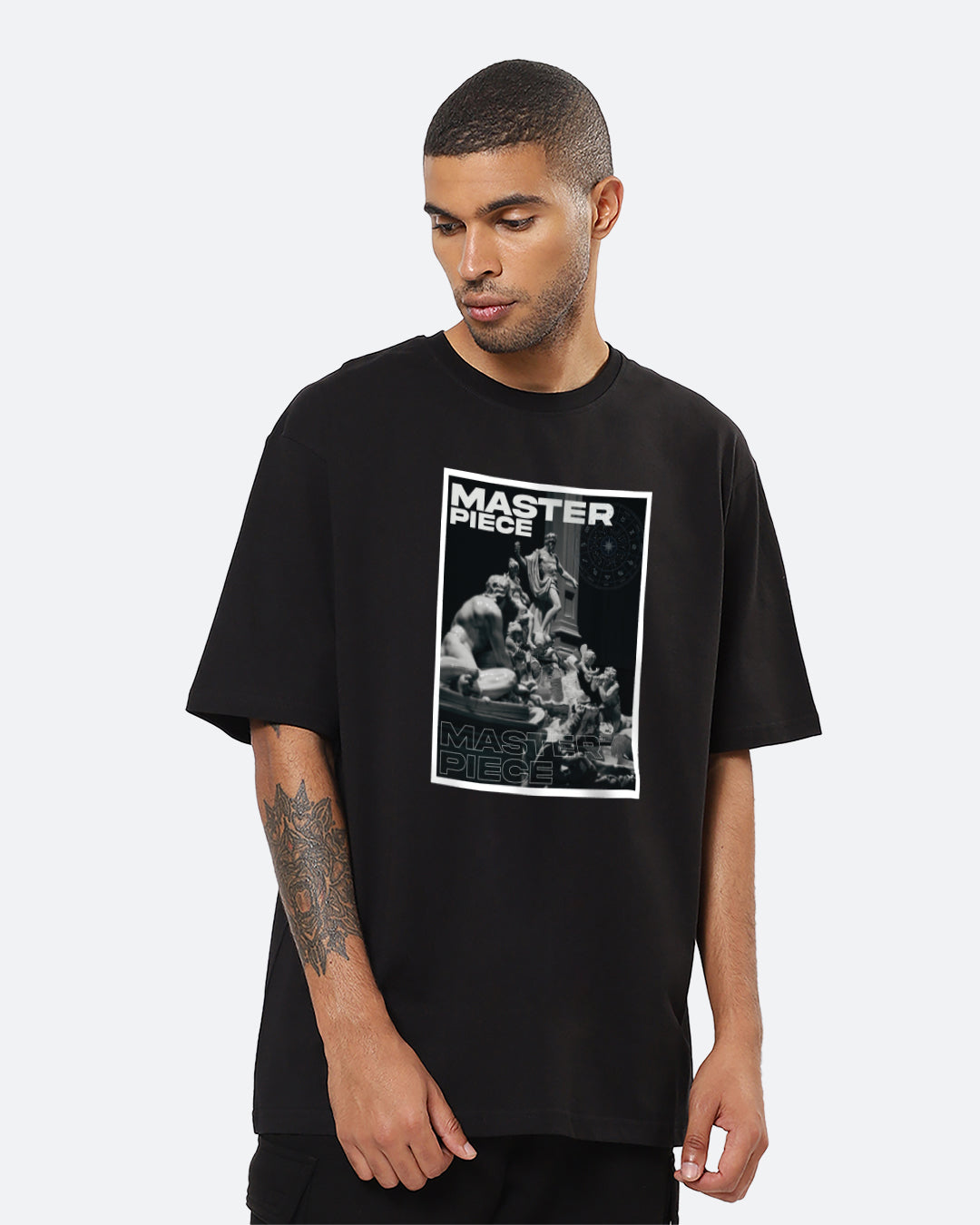 Master Piece Black Oversized Men's T-shirt