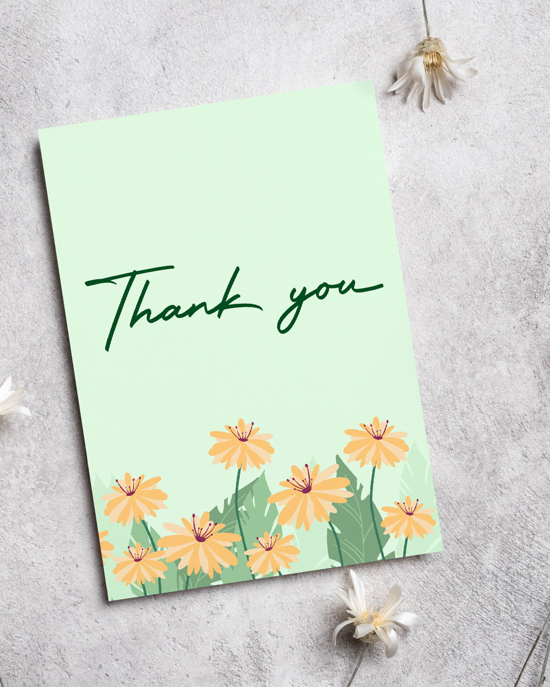Green Thank you Greeting Card