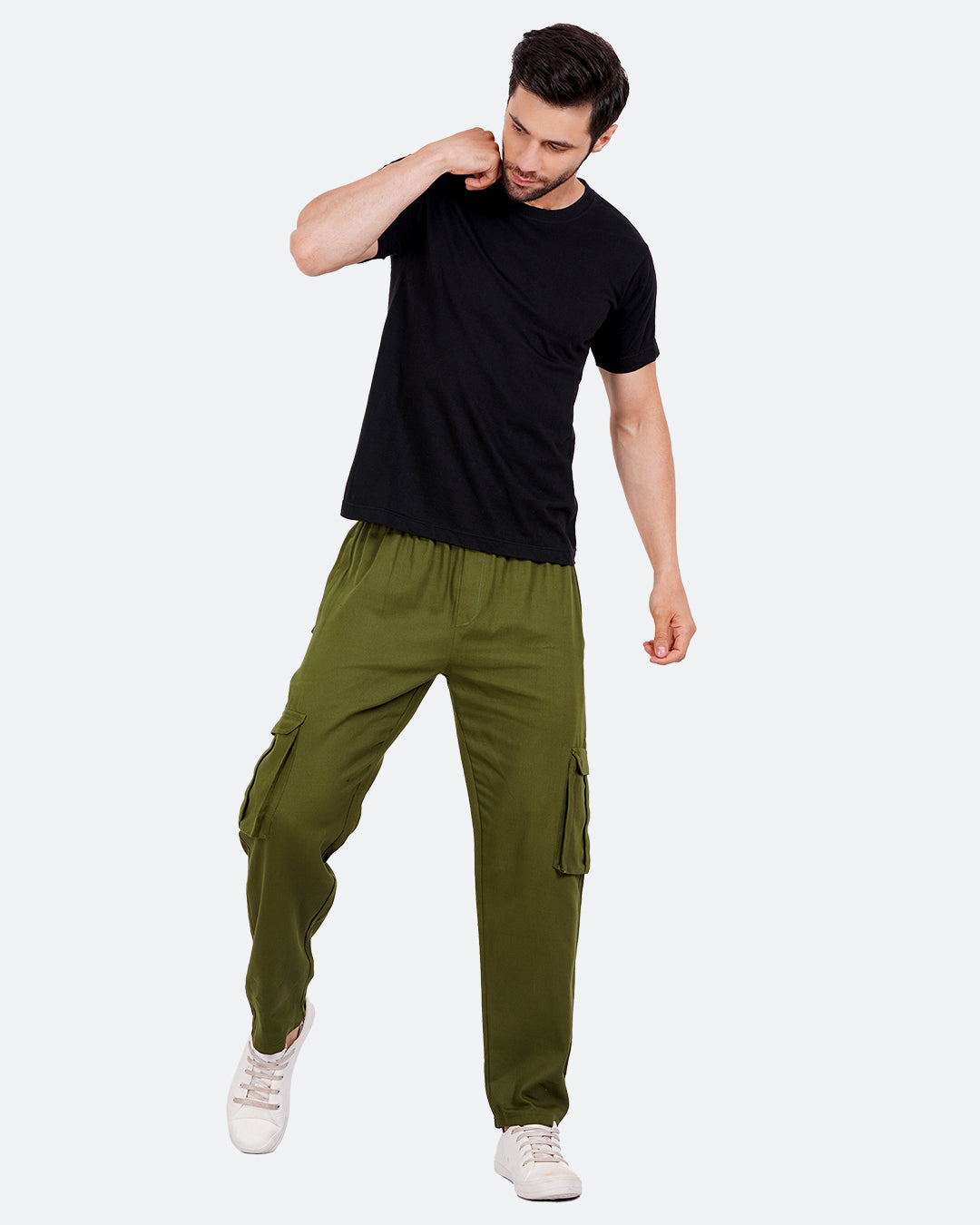 Olive Men Cargo Joggers