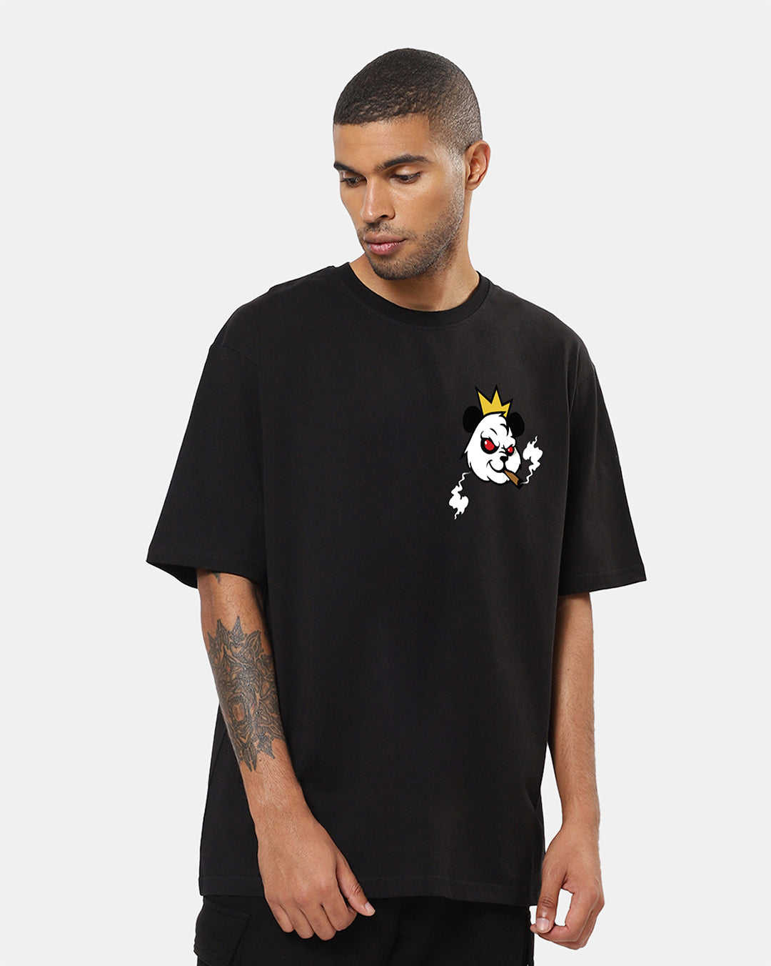 Smoking Panda Oversized Men's Tshirt