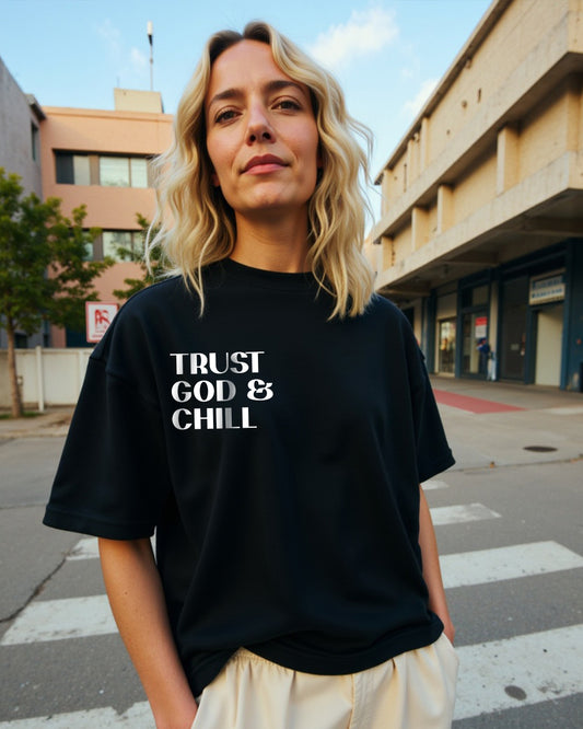 Trust God Oversized Women Tshirt
