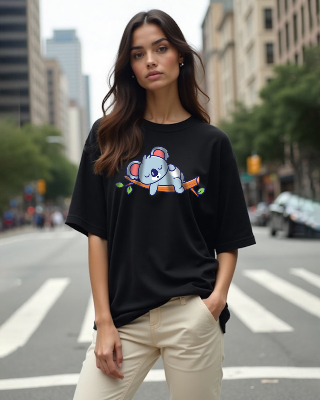 Sleepy Sloth Oversized Women Tshirt