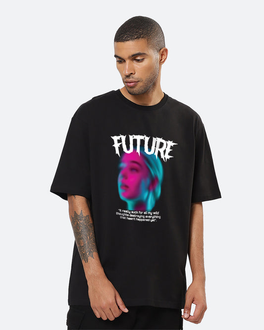 Future Black Oversized Men's T-shirt