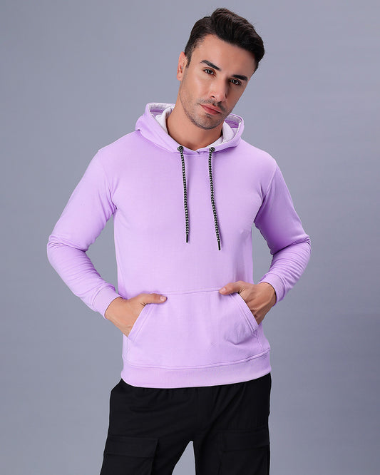 Lavender Solid Men's Hoodie