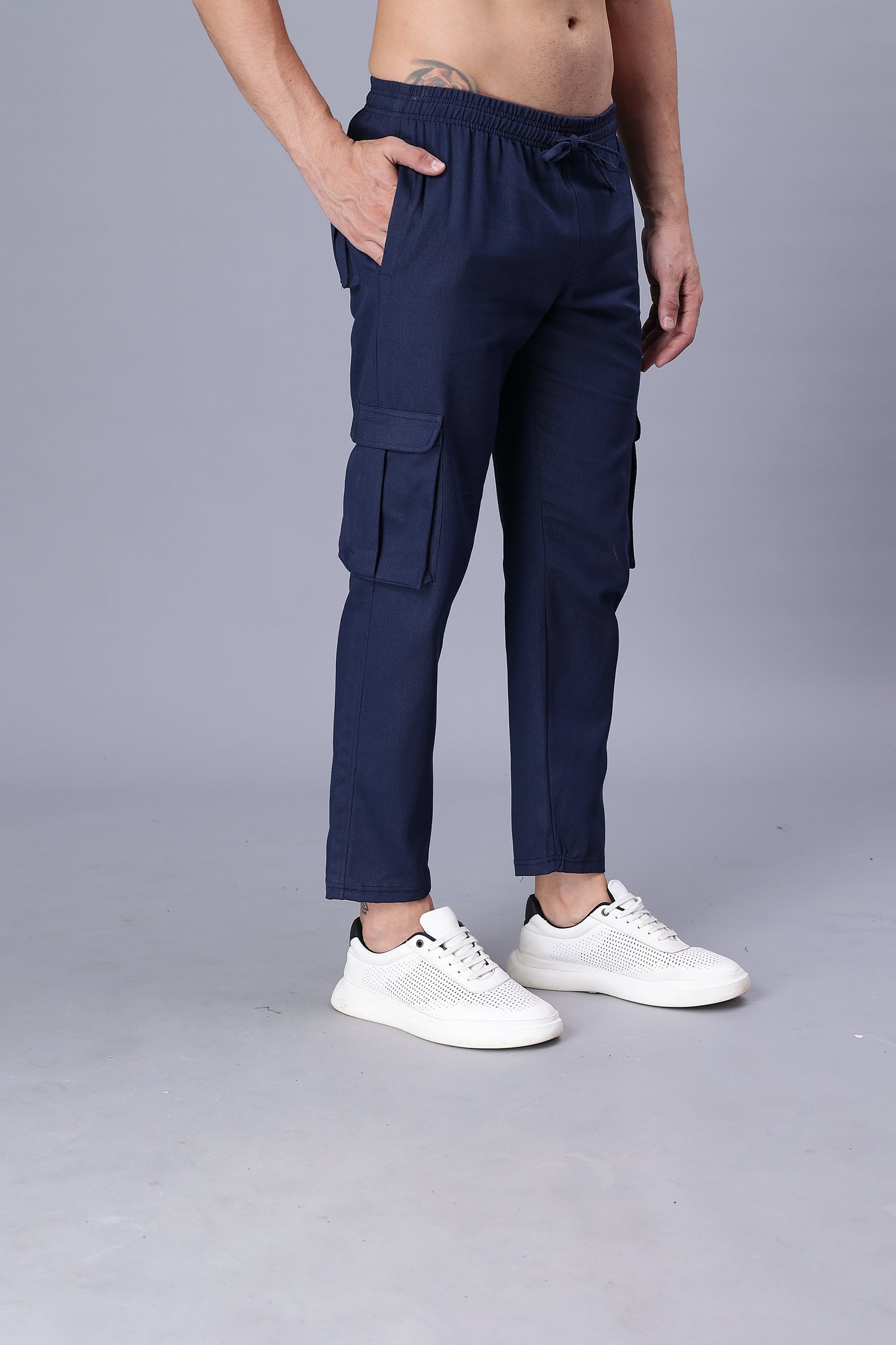 Blue Men Cargo Joggers