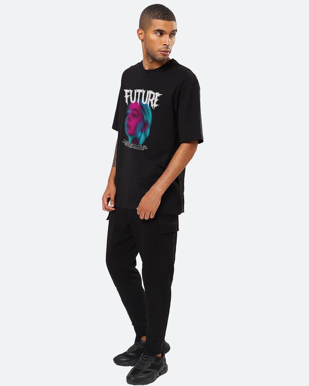 Future Black Oversized Men's T-shirt