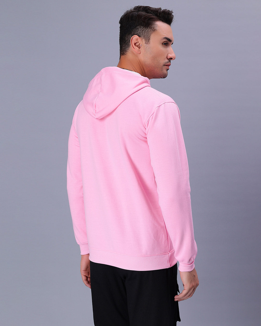 Pink Solid Men's Hoodie