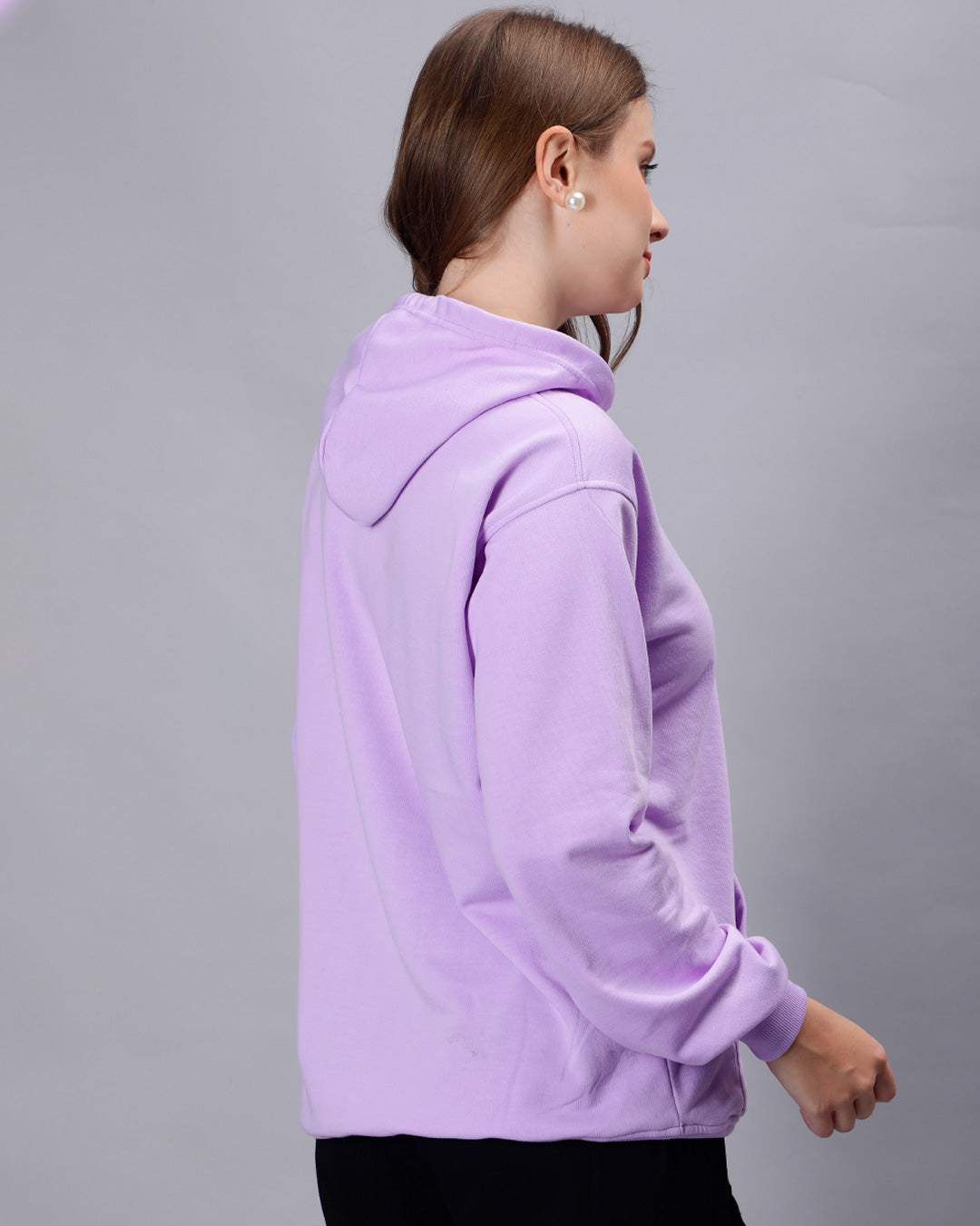 Lavender Solid Women Hoodie