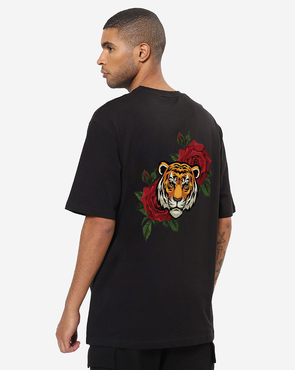 Rose Tiger Oversized Men's Tshirt