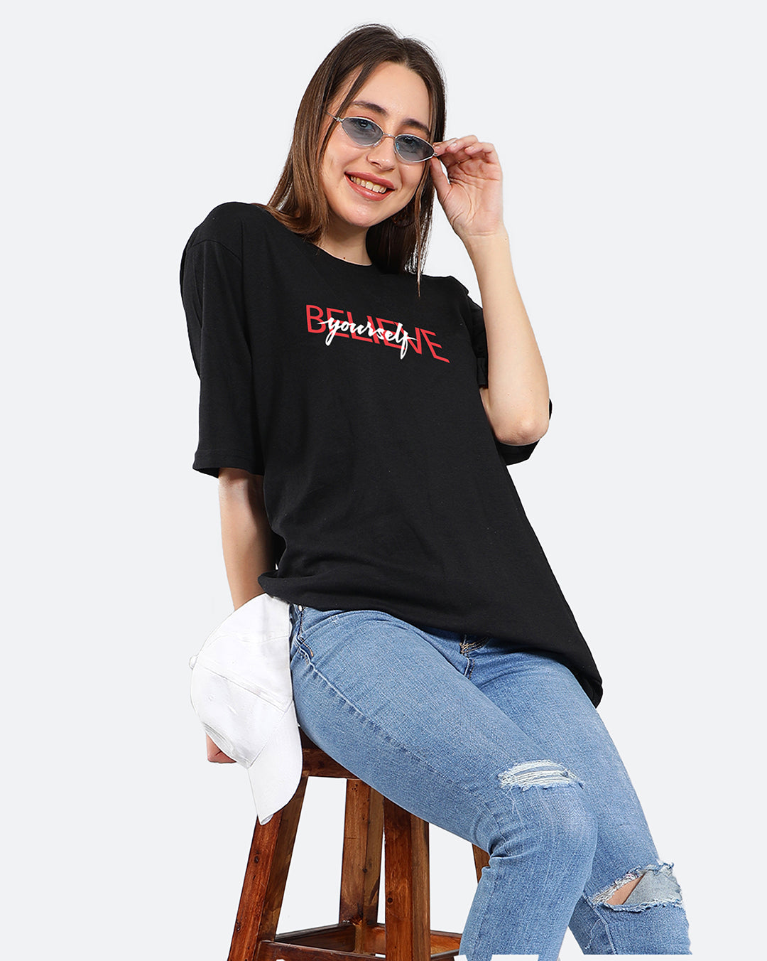 Believe Yourself Oversized Women Tshirt