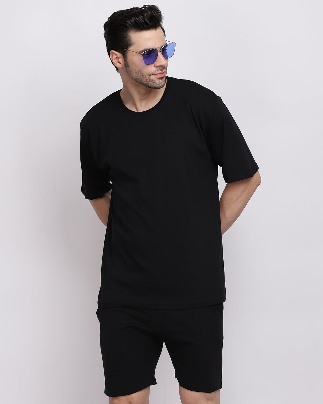 Solid Black Co-ord Set Oversize Men