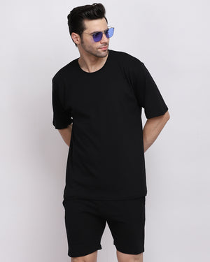 Solid Black Co-ord Set Oversize Men