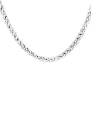 Layered Elip Silver Plated Men's Chain