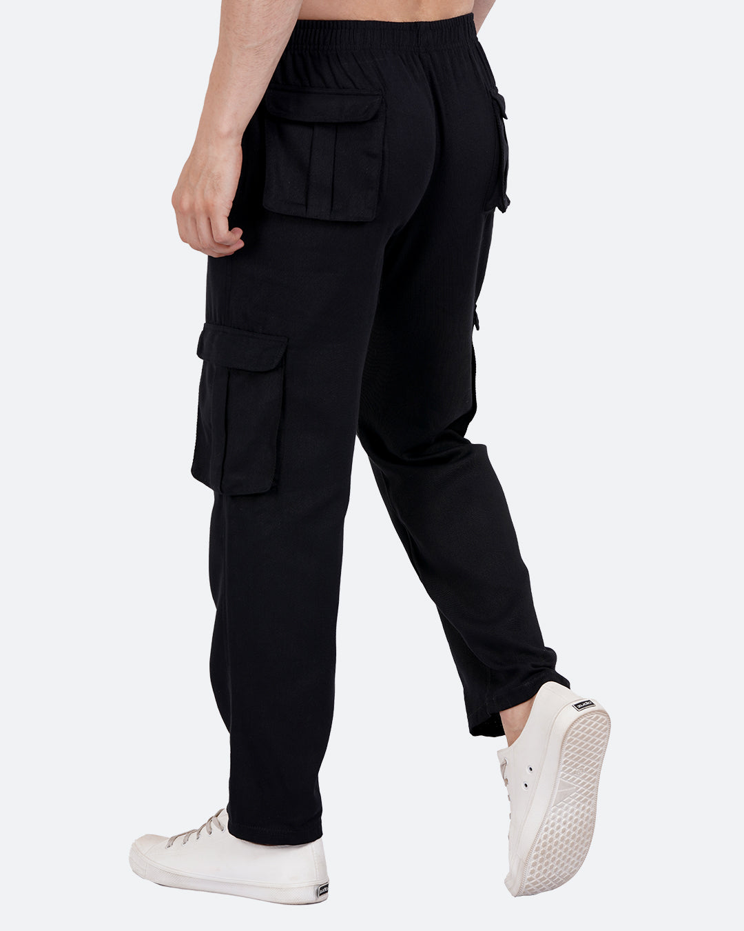 Black Men Cargo Joggers