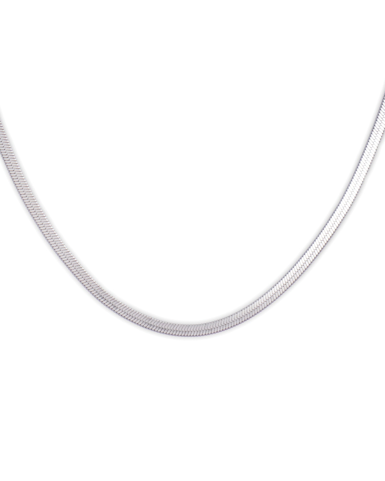 Flat Mesh Silver Plated Men's Chain