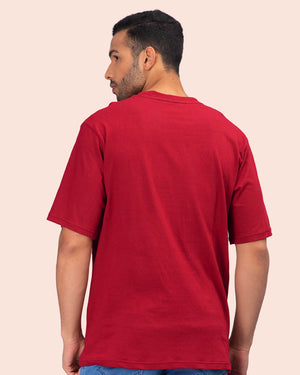 Combo Pack Of 2 | Maroon Oversized T-shirt + Beige Cargo