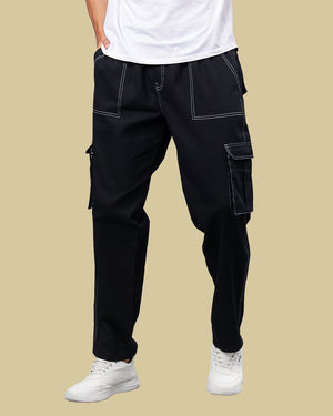 Combo Pack Of 2 | Black Hoodie + Carpenter Cargo