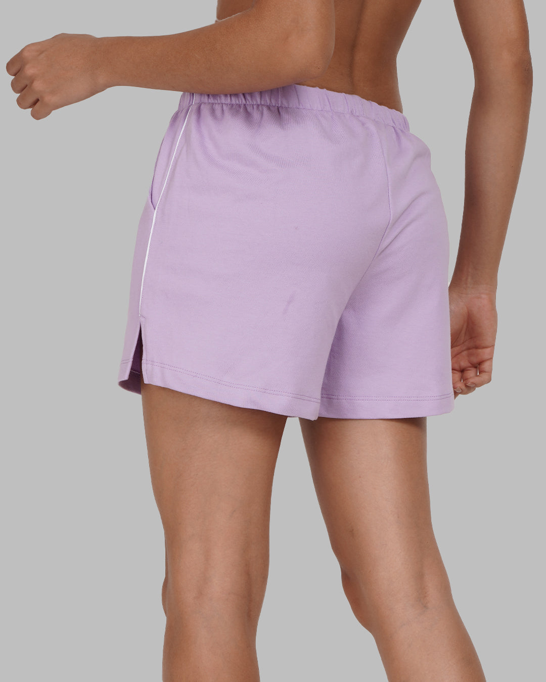 Lavender with White Stripes Women Shorts