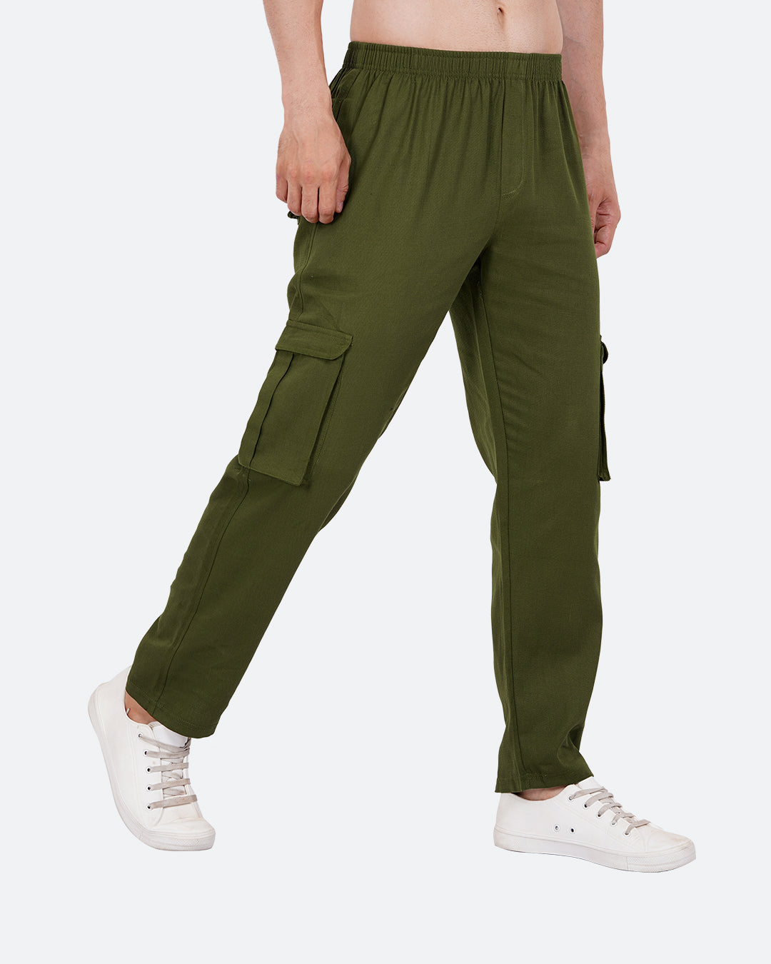 Olive Men Cargo Joggers