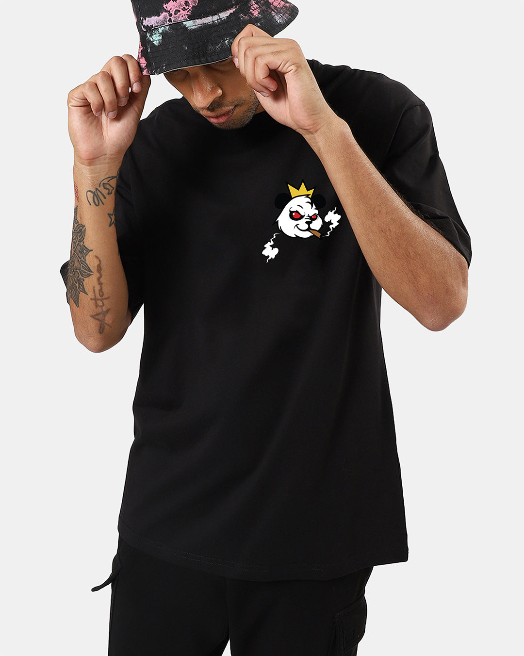 Smoking Panda Oversized Men's Tshirt