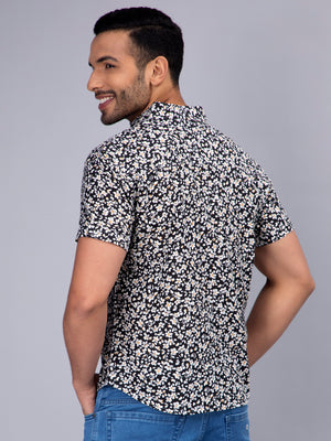 Tropical Black Casual Men's Shirt