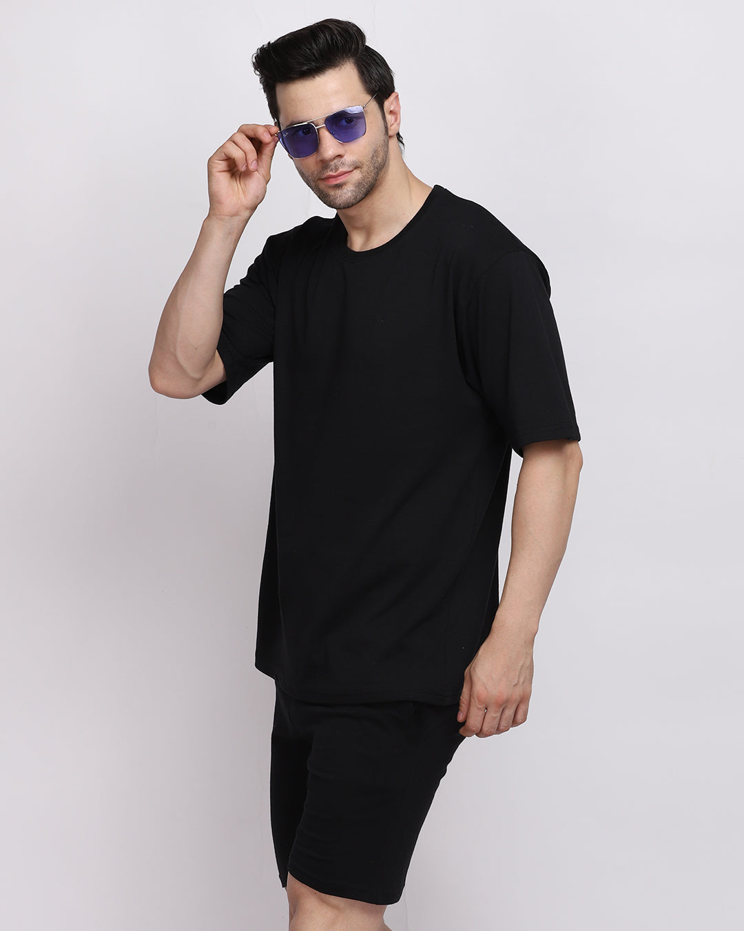 Solid Black Co-ord Set Oversize Men