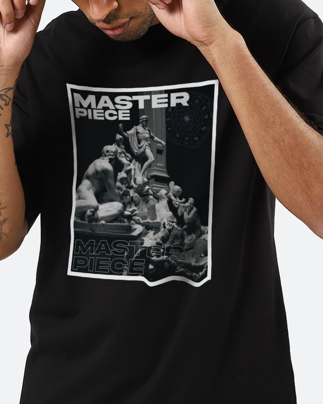 Master Piece Black Oversized Men's T-shirt