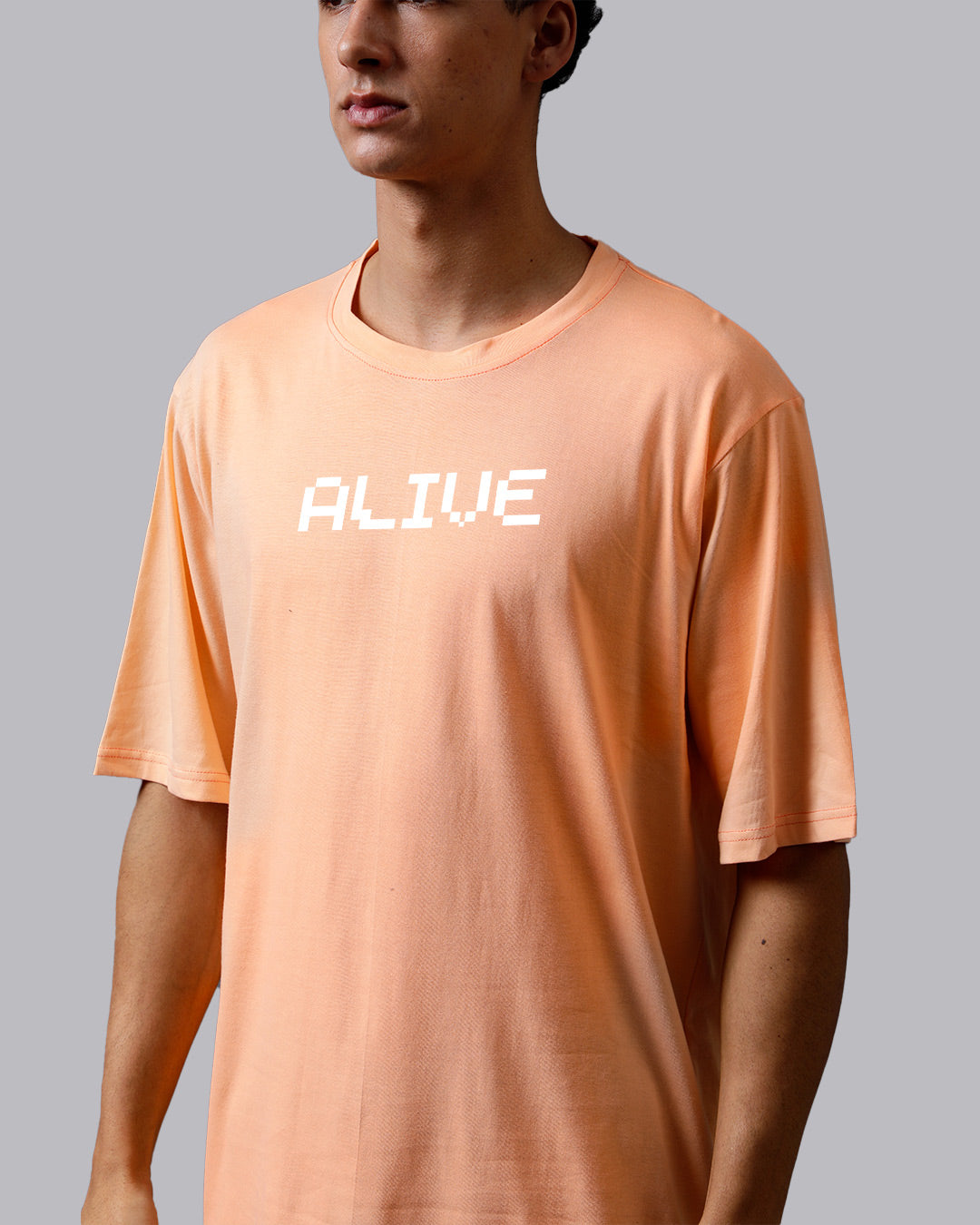 Alive Peach Oversized Men's Tshirt