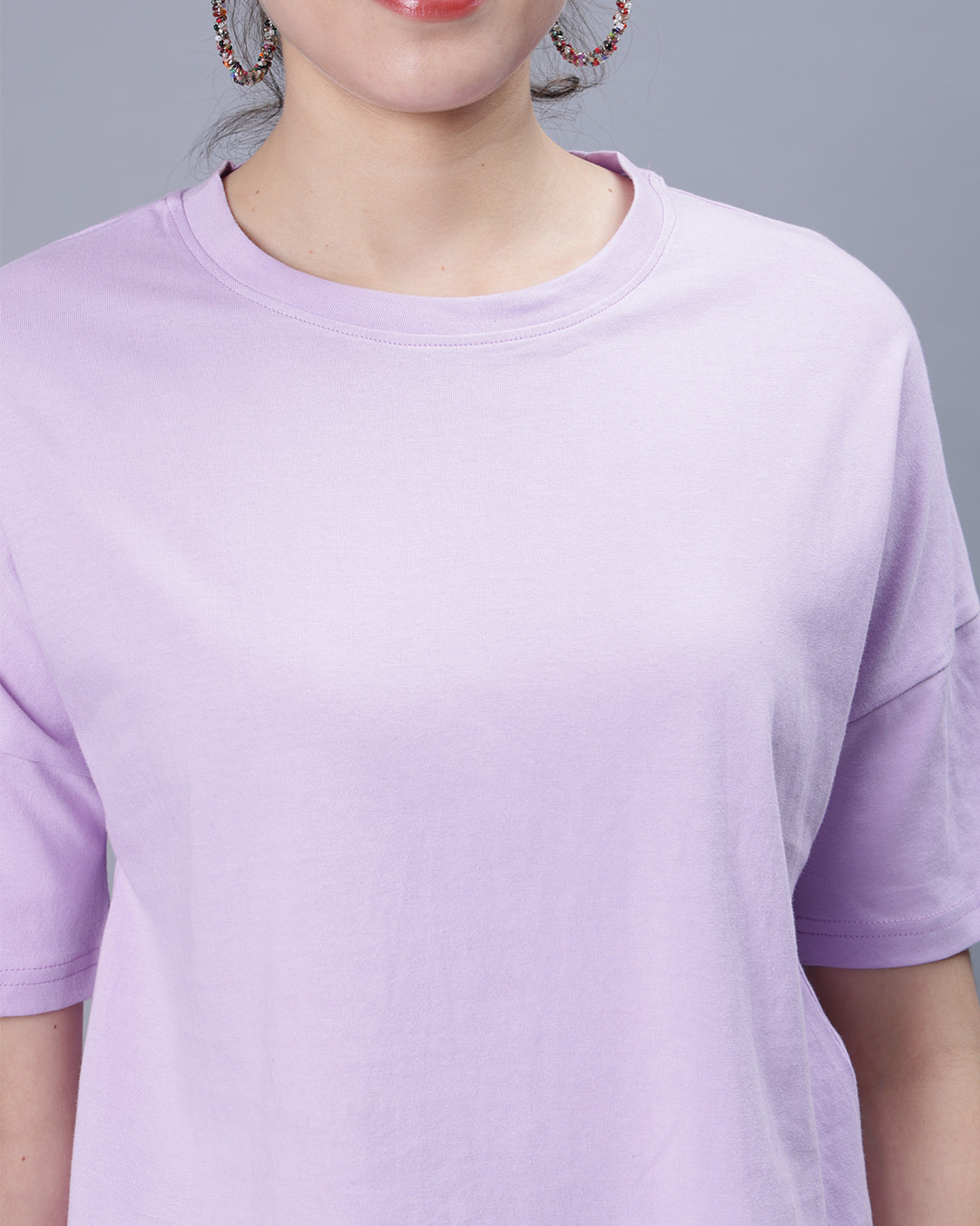 Lavender Solid Crop Top Women