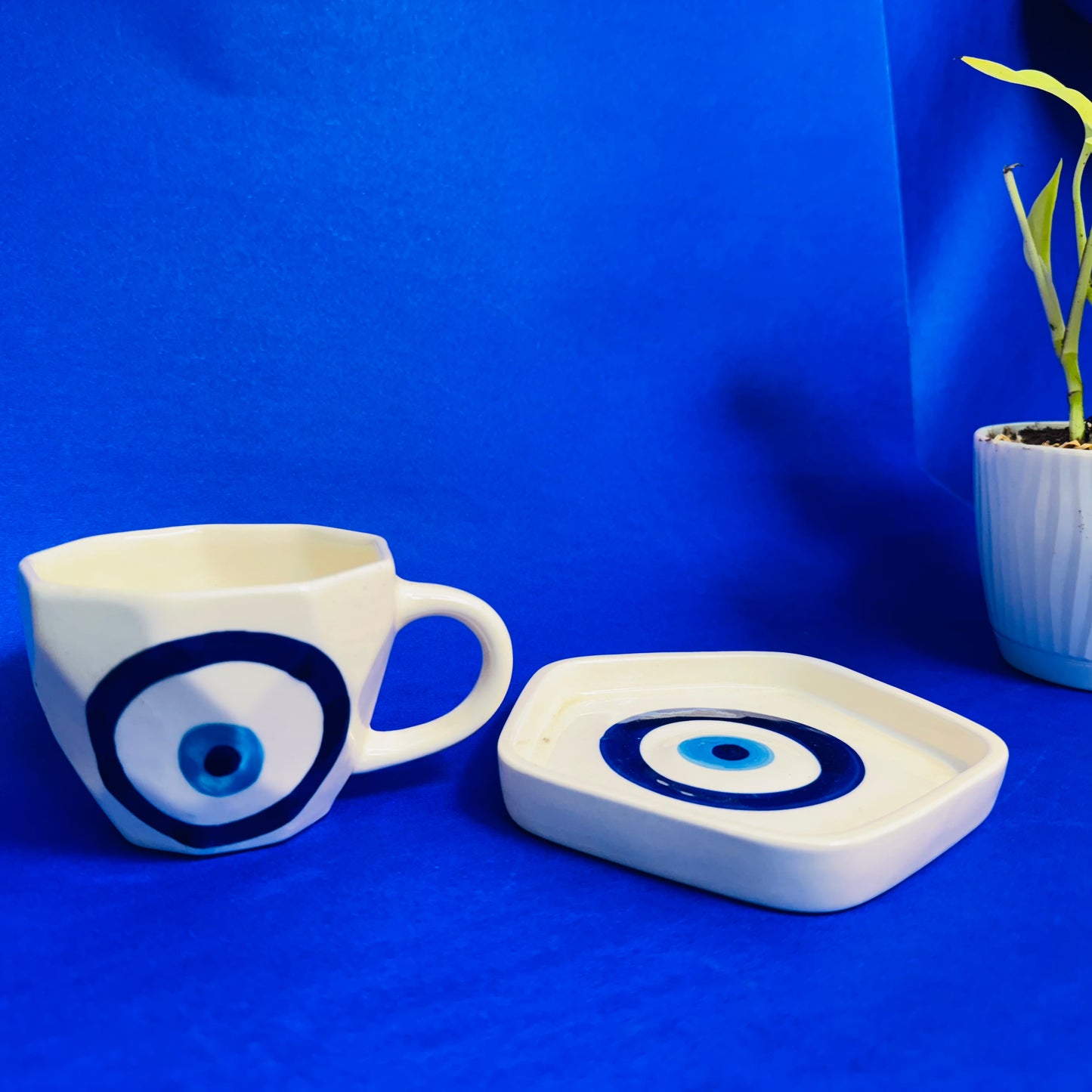 Mystic Gaze Evil Eye Cup & Saucer – Sip, Shield, Repeat! (PRE ORDER)