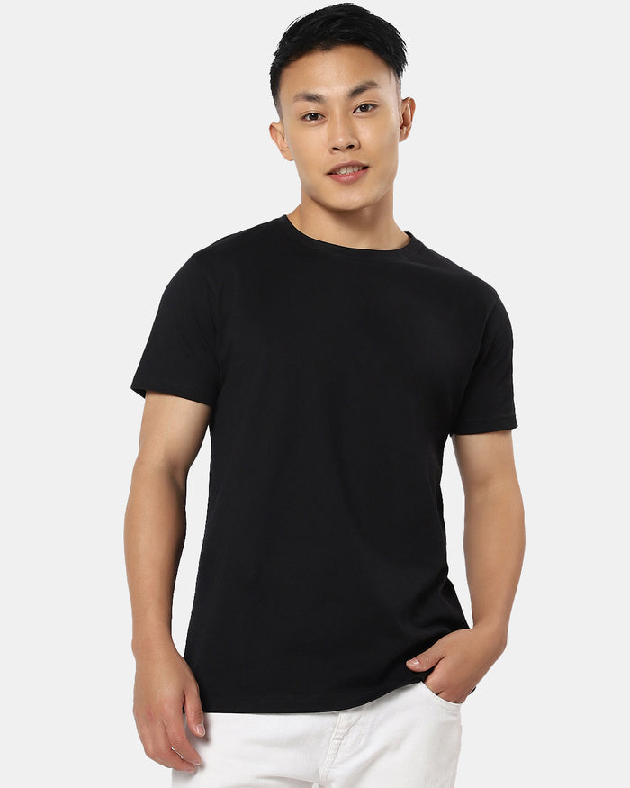 Black Solid T-Shirt Men
