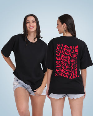 Sanskari Oversized Women Tshirt