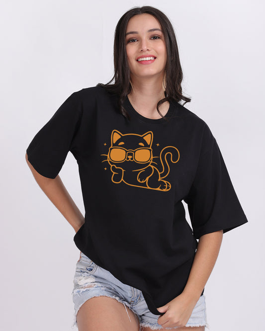 Savage Cat Oversized Women Tshirt