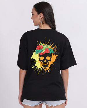 Colourful Skull Oversized Women Tshirt