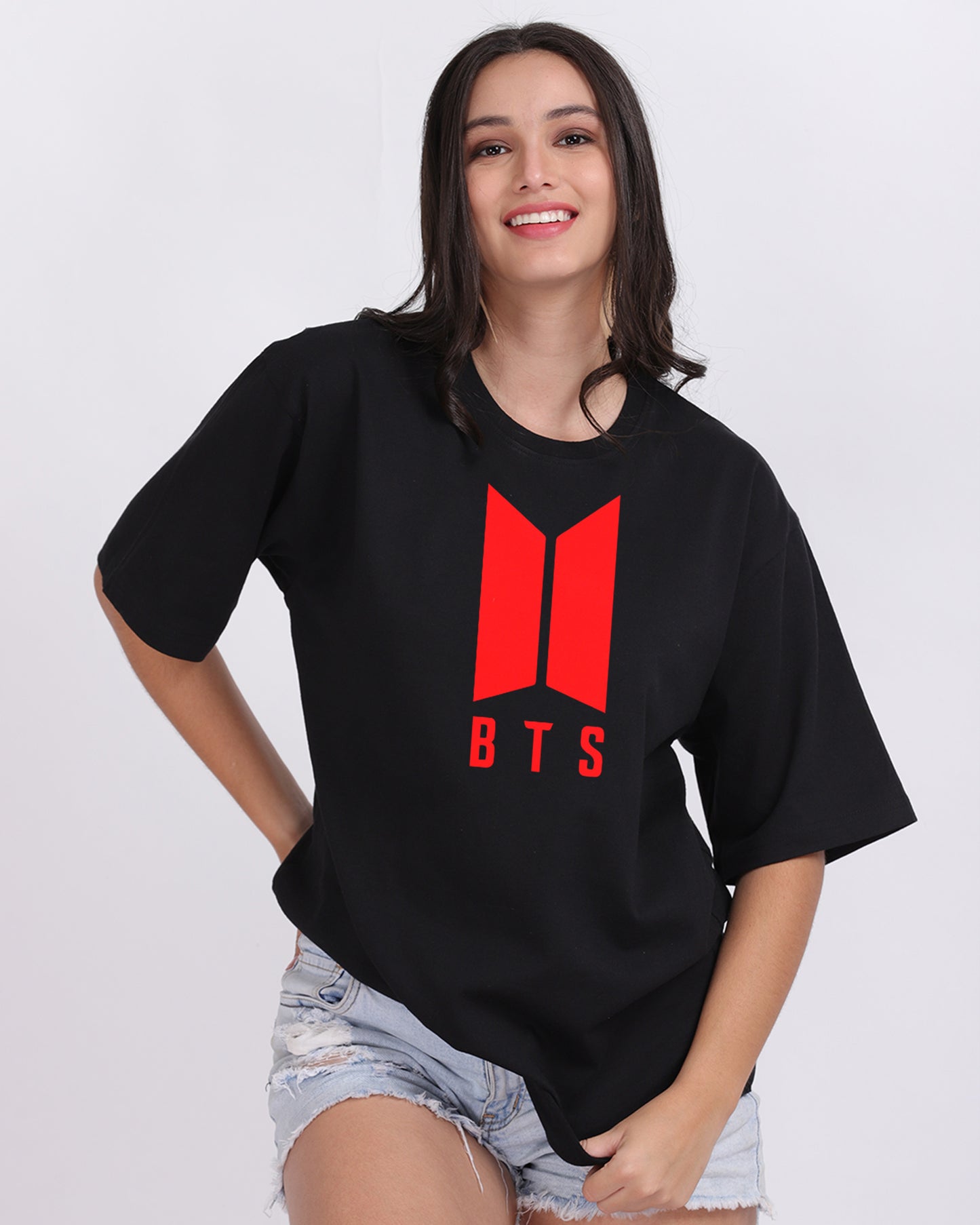 BTS Logo Oversized Women Tshirt