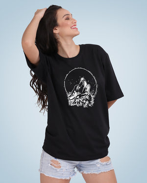 Wolf Oversized Women Tshirt