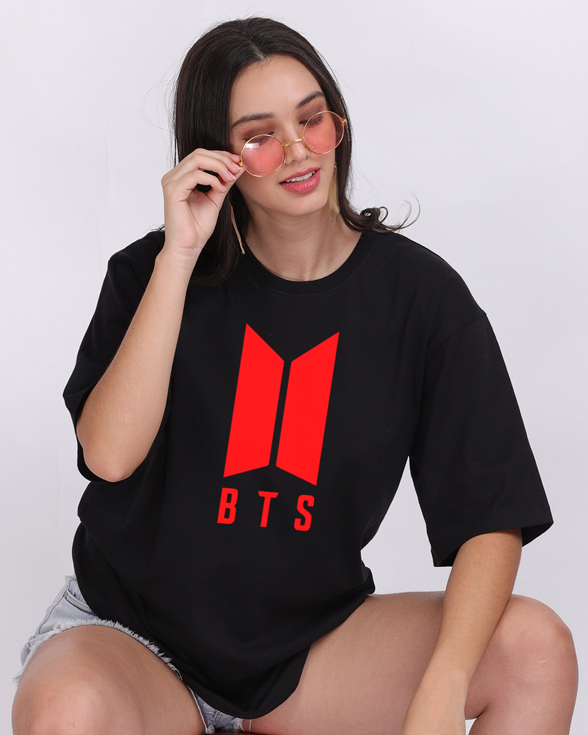 BTS Logo Oversized Women Tshirt