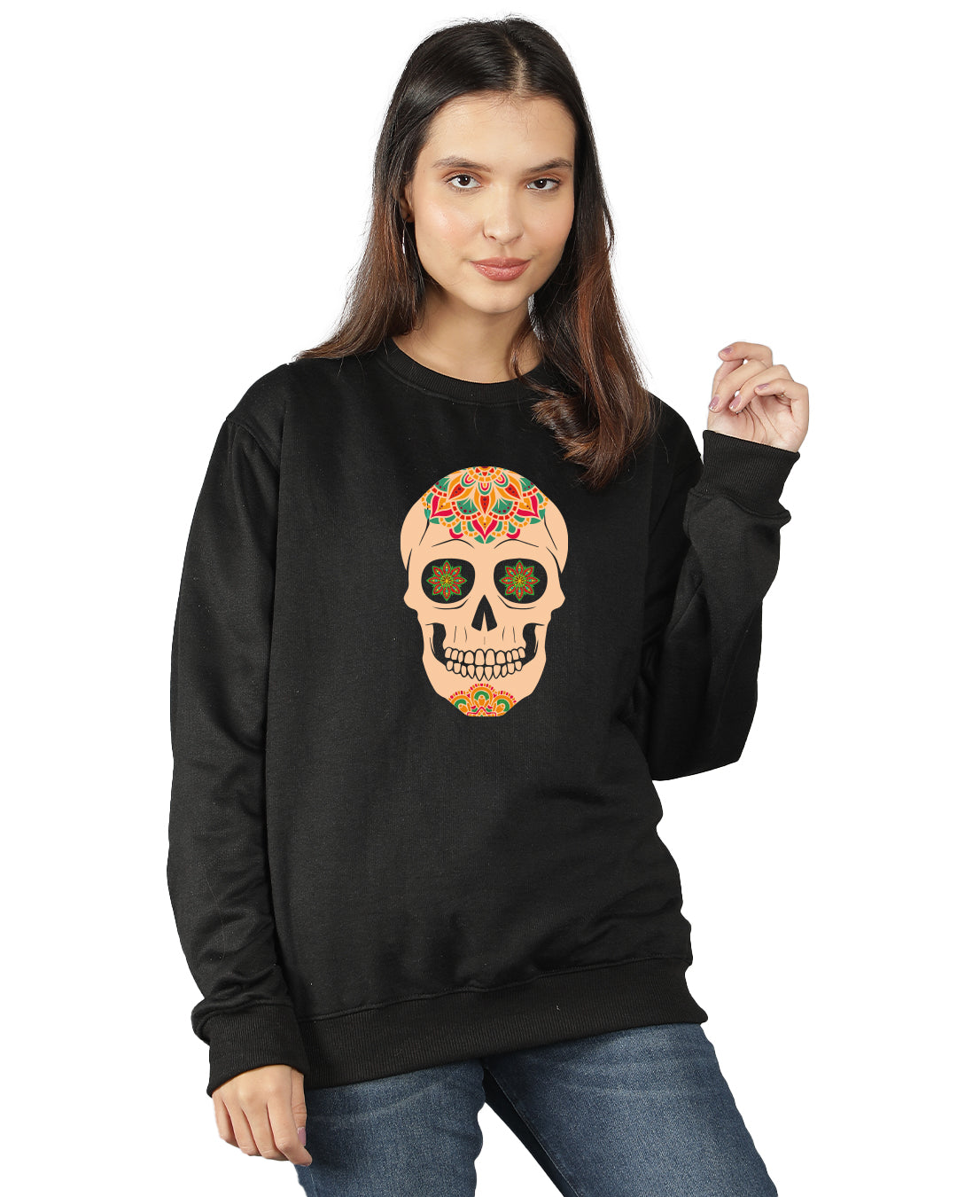Mandala Skull Women Sweatshirt