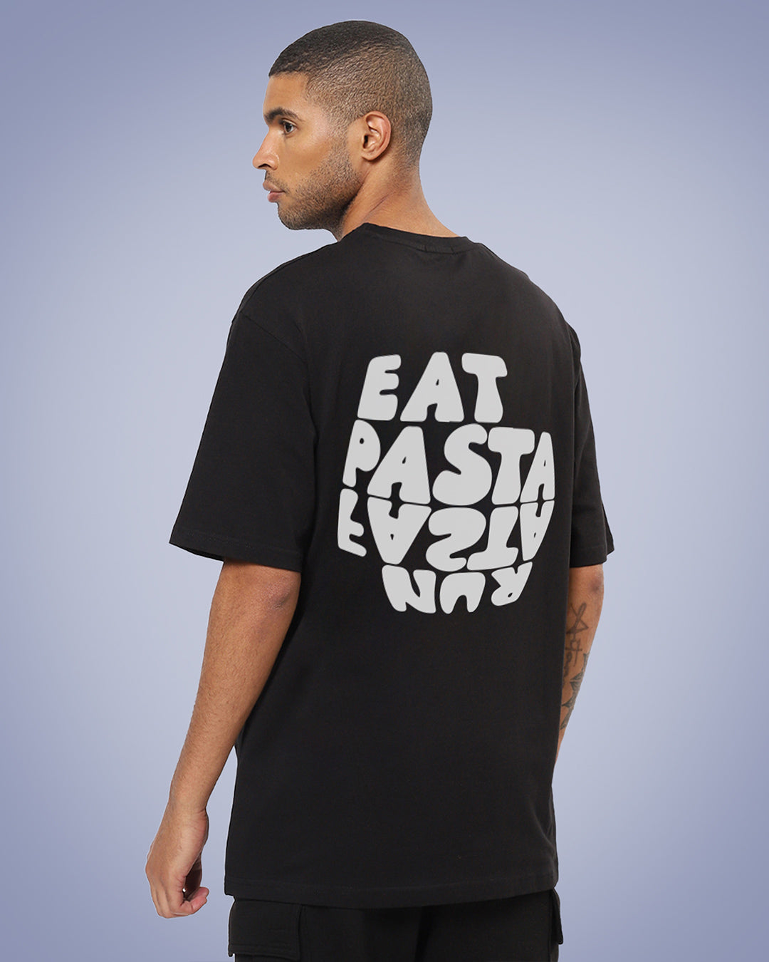 Eat Pasta Run Fasta Oversized Men's Tshirt
