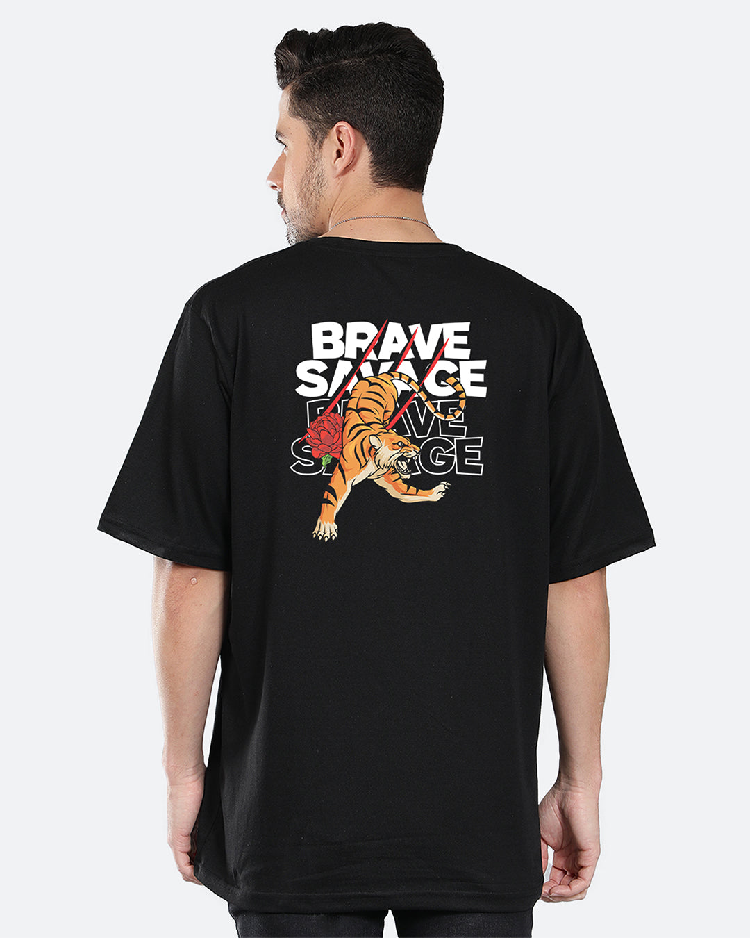Brave Savage Oversized Men's Tshirt