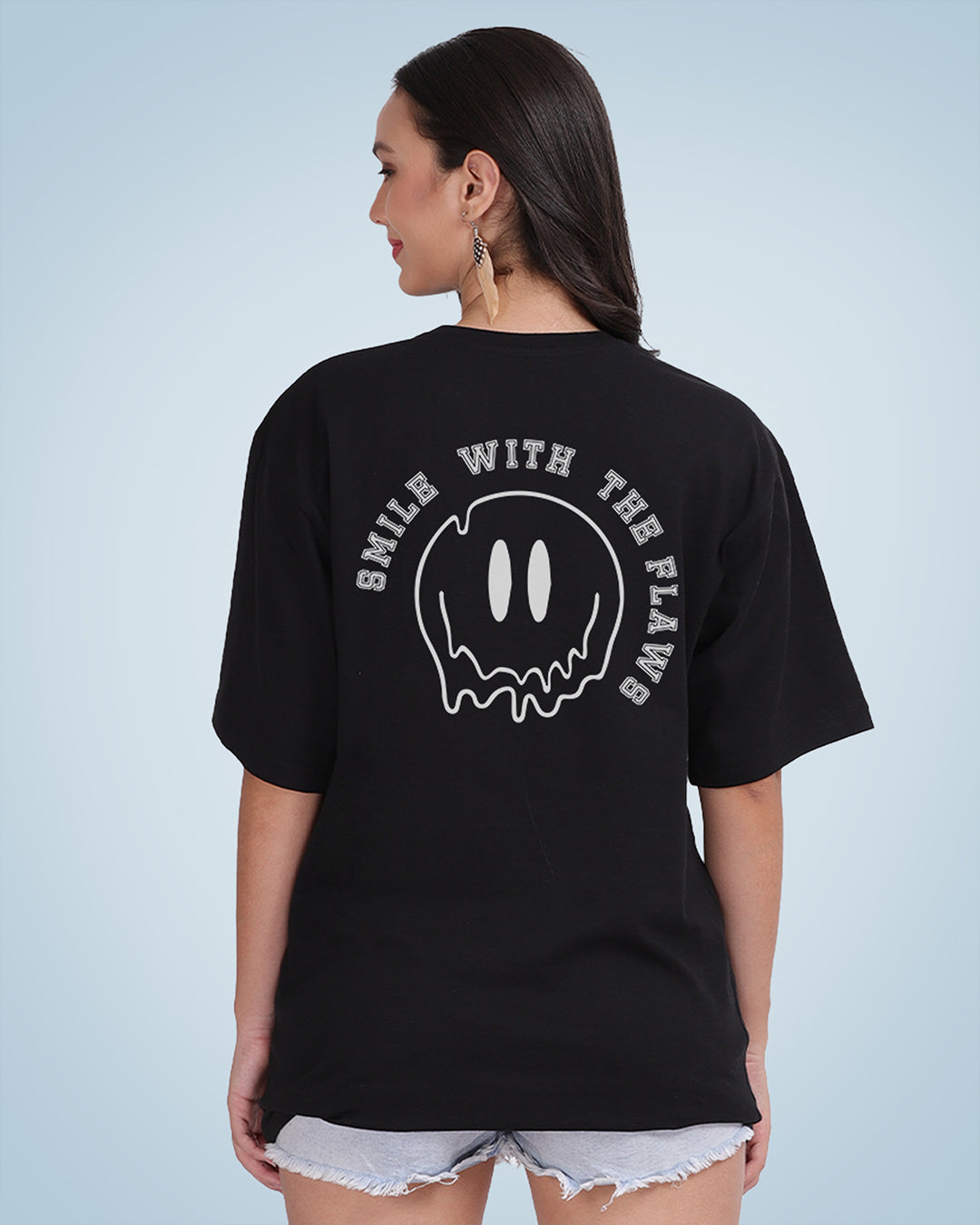 Smile With Flaws Oversized Women Tshirt