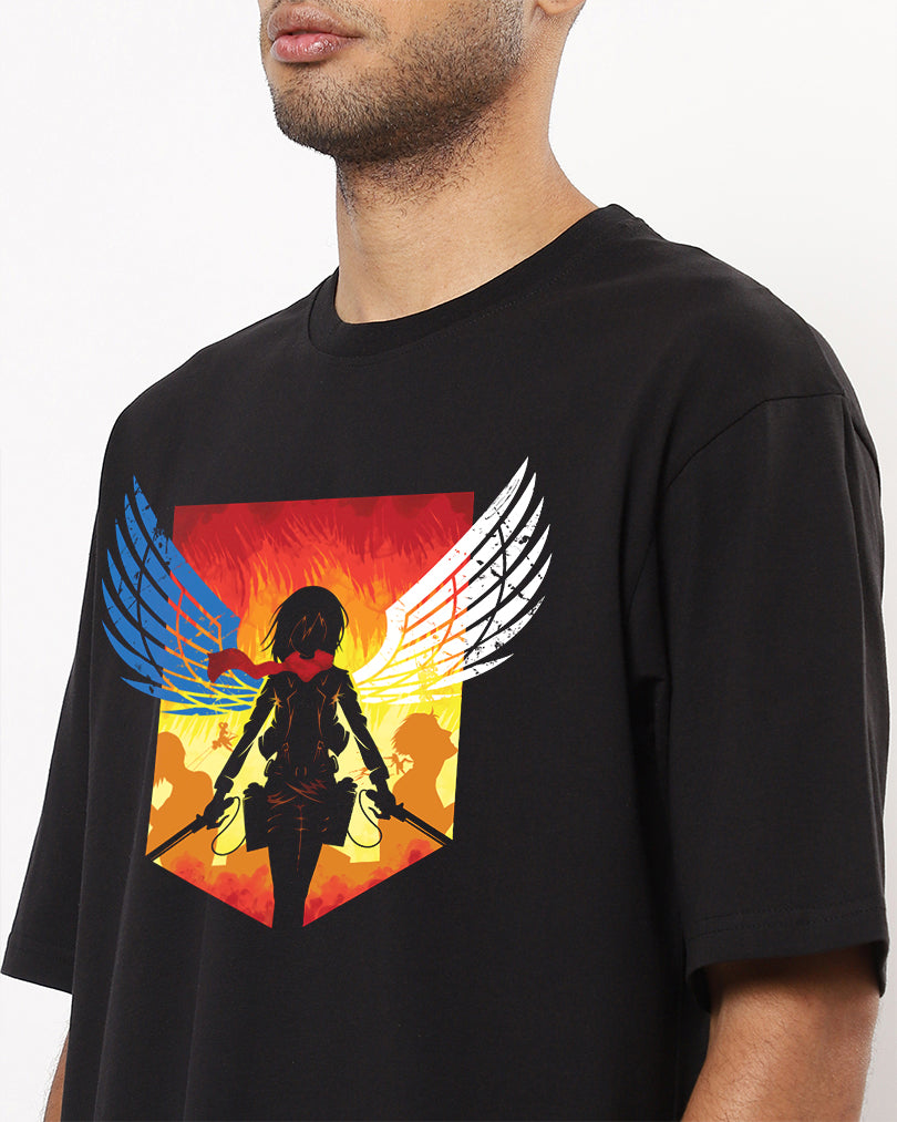 Mikasa Oversized Men's Anime Tshirt