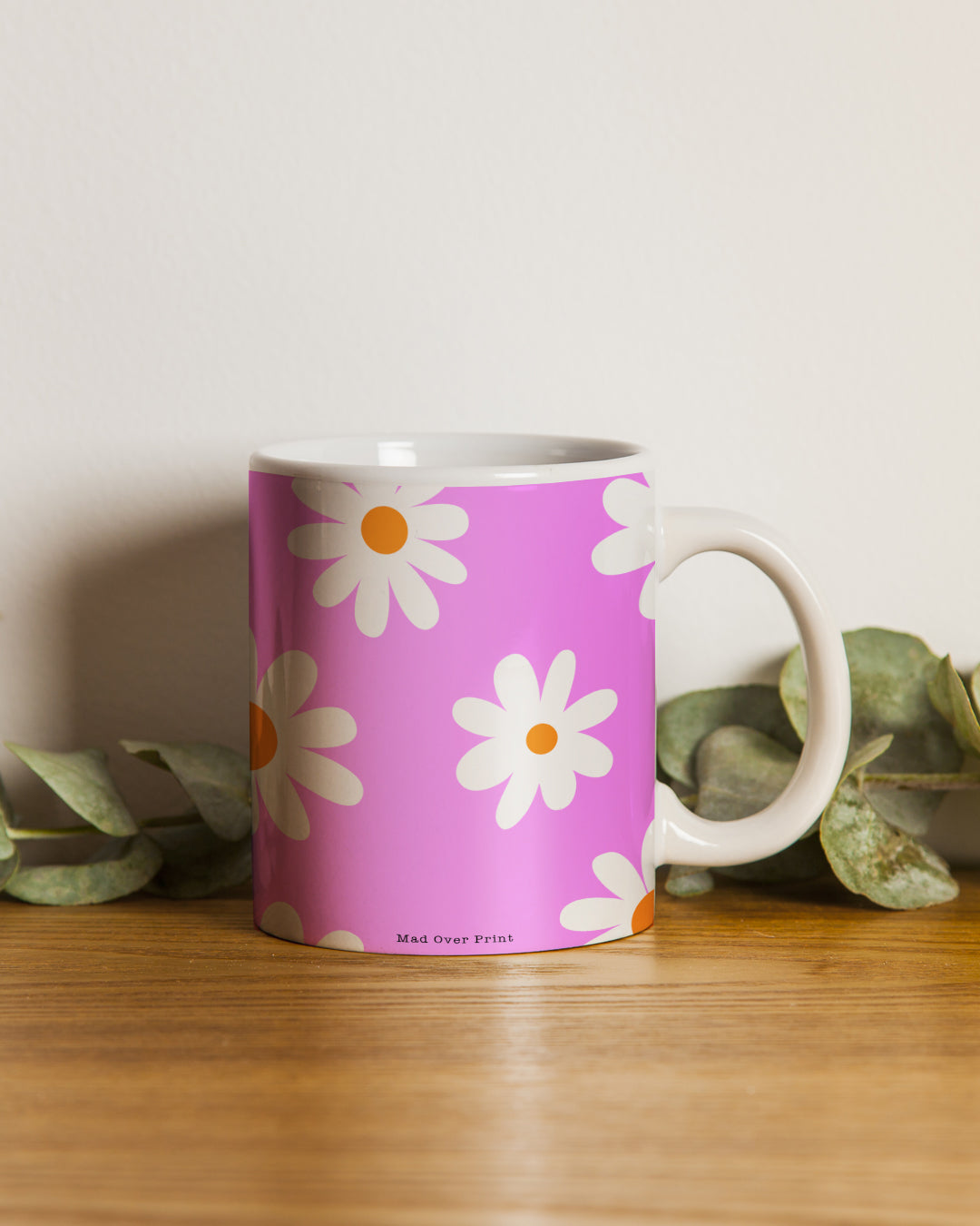 white-on-pink-daisy Mug